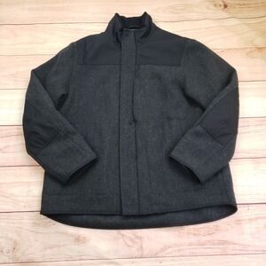 Banana Republic Jacket Mens XL Gray Black Wool Blend Padded Quilted Coat Adult